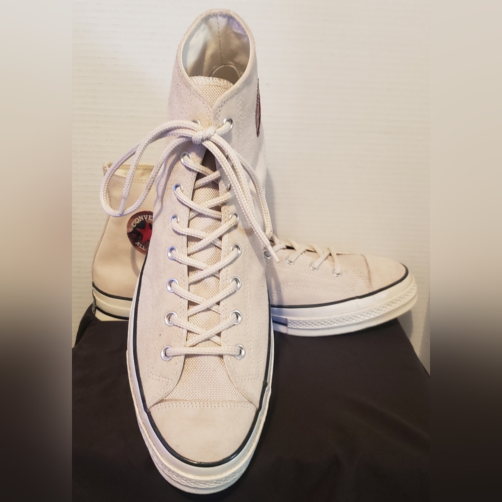 Converse High-Top Sneakers - Gray Suede Size M15 W17